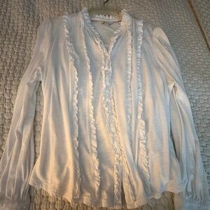 Boden, XL, White ruffle, soft, t-shirt fabric